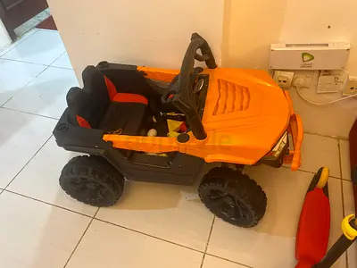 Battery-Powered Kids Ride-On Jeep - Orange, Good Condition