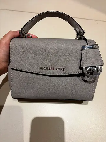 Michael Kors small grey leather top-handle bag