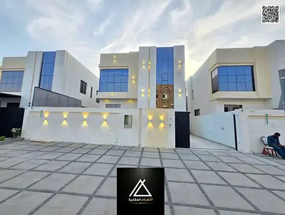 An exceptional opportunity to own a luxurious modern villa in Al Helio 2, Ajman, featuring a contemporary design and spacious areas that combine luxur