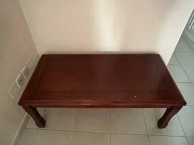 Solid Wood Coffee Table - Classic Dark Finish