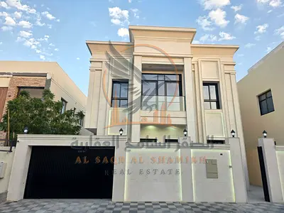 فيلا فاخرة في منطقة الزاهية للإيجار السنوي بعجمان 6 غرف ماستر وغرفه غسيل موقع مميز وتصميم راقي ومساحات واسعه