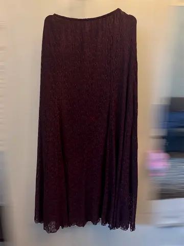 Long lace skirt in deep burgundy, size L
