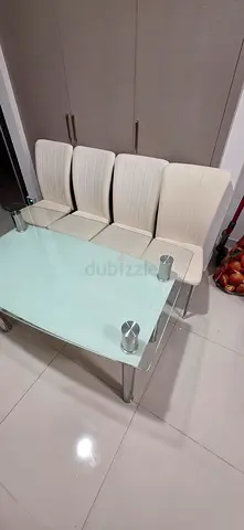 Glass Top Coffee Table with Chrome Legs - Good Condition