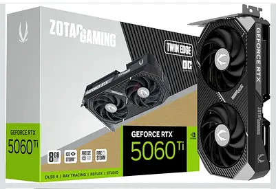 ZOTAC Gaming GeForce RTX 5060 Ti 8GB Twin Edge OC DLSS 4 8GB GDDR7 128-bit 28 Gbps PCIE 5.0