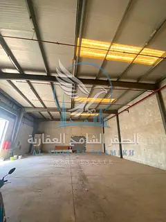 Warehouse for rent in Al Sajaa with spacious area equipped with 13 KW electricity and advanced fire 