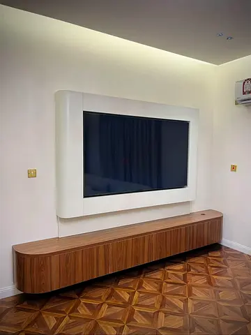 Tv Console Contemporary Accent Wall-Mounted Drawers – Custom Made MDF TV Unit