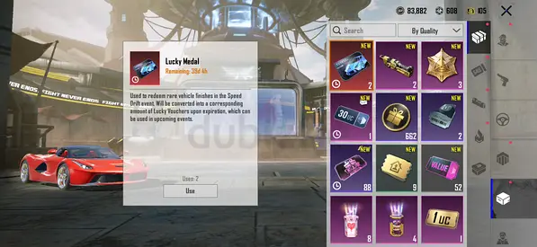 PUBG Ferrari card