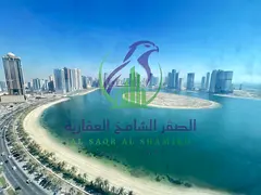 three Bedroom for annual rent Sea View Apartment in Al Khan with Maid Room Free AC Gym Pool and Park