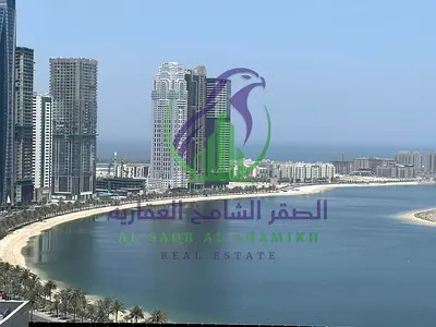 شقة غرفتين وصالة للايجار السنوي شارع التعاون الرئيسي اطلالة بحرية قمة النظافة ومساحة واسعة قرب الدوار