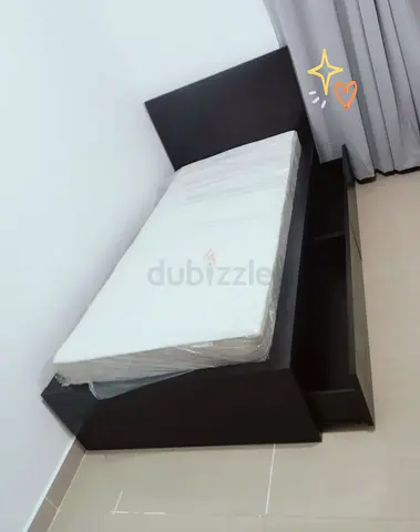 Ikea Malam single bed with IKEA mattress 90×200cm and 2 storage drawers underneath