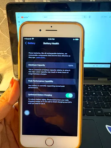 iPhone 8 Plus - Good Battery Health, White/Gold, 128GB (Unlocked)