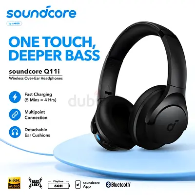 Soundcore Q11i Wireless Over-Ear Headphones - Black, Good Condition