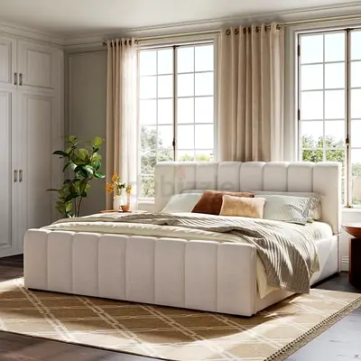Vertical channel design king size thick bed frame