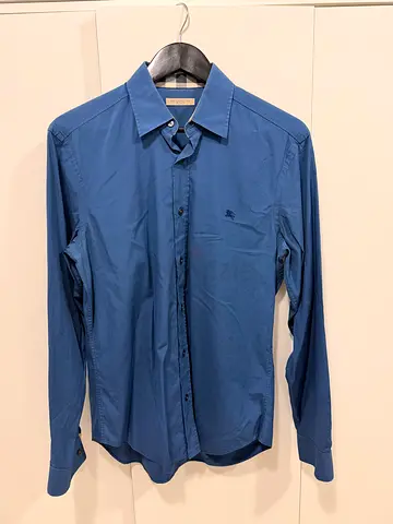 Men's Burberry Blue Long Sleeve Button Up Shirt