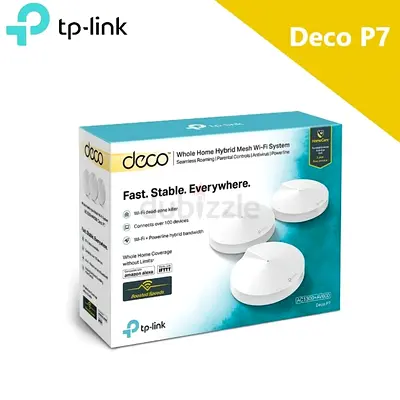 Brand New Tp-Link Deco P7 (3-pack) AC1300+AV600 Whole Home Hybrid Mesh Wi-Fi System AED 600/-