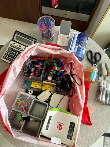 Bulk Office Supplies Collection including Calculator Staplers and Pens
