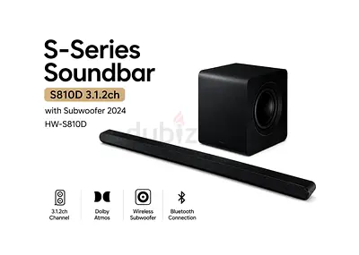 Samsung S-Series Soundbar | 3.1.2ch with Subwoofer | 2024 Model HW-S810D