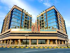 Luxury 1BR Apartment with Gym Pool + wardrobes For Rent in Tilal city