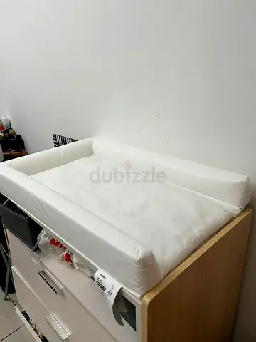 White Waterproof Baby Changing Pad on Dresser