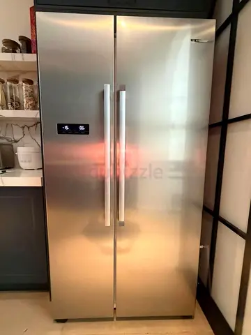 Stainless Steel Side-by-Side Refrigerator - Good Condition