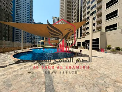 شقة غرفتين وصالة في الممزر بالاطلالة بحرية للايجار السنوي مع تكييف على المالك جيم و مسبح مجاني مع حديقة بالبرج مع تسهيلات في الدفع ممتازة