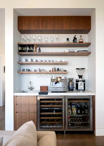 Modern Custom Kitchen Cabinets and Shelving Unit