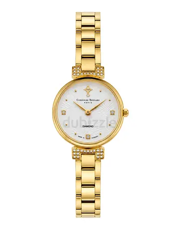 Gold-tone christian Bernard women's diamond-accent wristwatch ساعة
