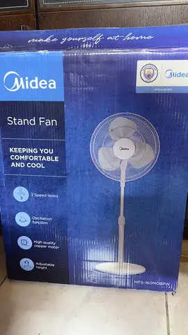 Midea Stand Fan - Adjustable Height, 3 Speeds