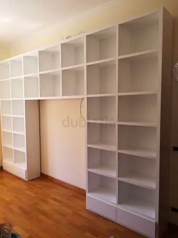 Large White Wall Mounted Bookshelf and Storage Unit