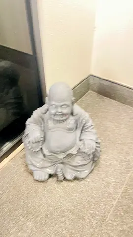 Small Stone Laughing Buddha Statue — Indoor Decorative Figurine