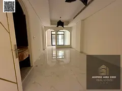 Chic 2 Master BR flat (1st tenant): Hall, majlis, fitted kitchen, 3 baths, gym & pool, 1 month free.