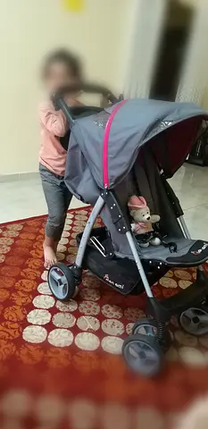 Lightweight Baby Stroller with Canopy and Storage Basket