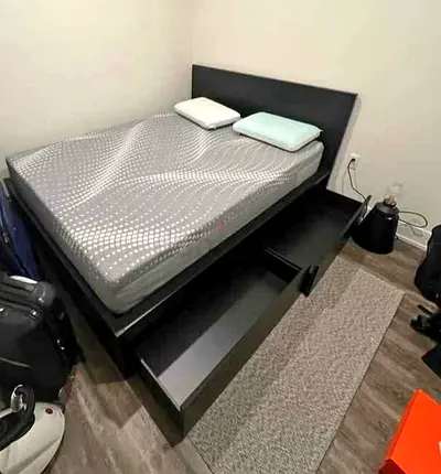 Ikea Queen size bed with mattress available in perfect condition