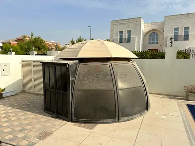 Patio Gazebo polyester fabric PC board cover tent for swimming pool party back yard 6x6 meters