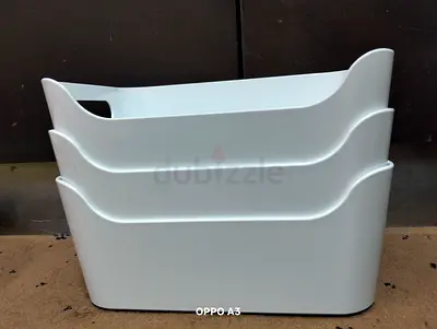 Ikea 3 White Stackable Storage Box