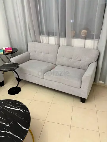 Light grey 3-seater fabric sofa — good condition