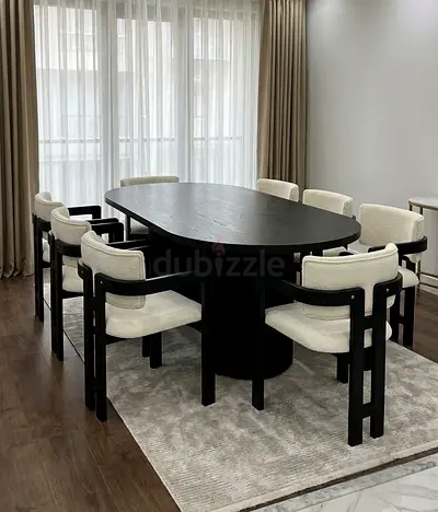 Modern New dining table with chairs | Custom made dining set in Dubai
