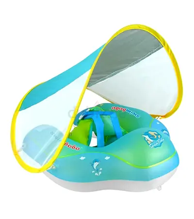 Inflatable Baby Swim Float with Sun Canopy - For Infants