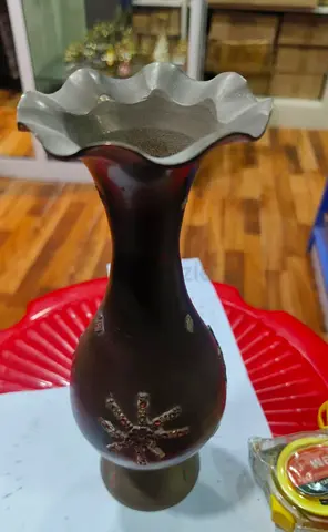 Vintage Decorative Metal Vase 23cm height