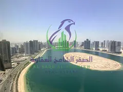 Three bedroom apartment for annual rent in Al Khan Sharjah balcony view of Al Khan Corniche built in