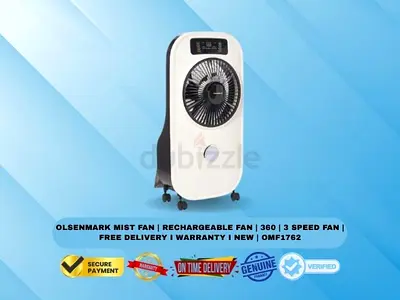 Olsenmark Mist Fan | Rechargeable Fan | 360 | 3 Speed Fan | Free Delivery I Warranty I New | OMF1762