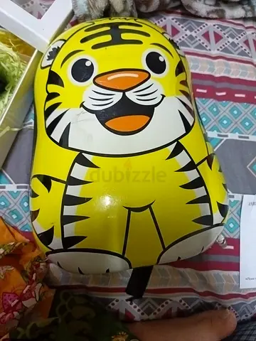 Cute Yellow Tiger Kids Backpack - Hard Shell, Good Condition