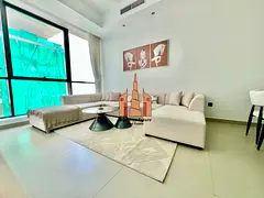 Sea view 1bhk with balcony gym pool free parking fully furnished