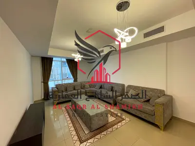 2BRs + hall, balcony & curtains | Sea view | Free parking, gym & pool | Prime location near all services & Dubai exit