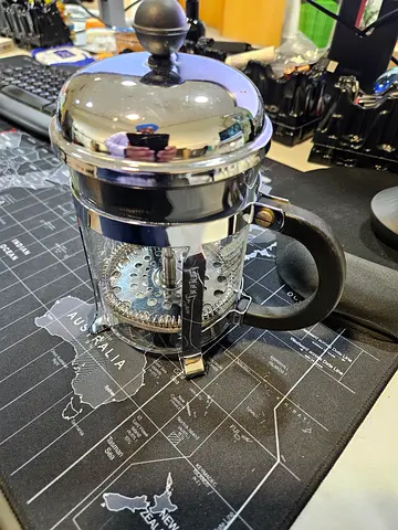 Glass French Press Coffee Maker with Stainless Steel Plunger