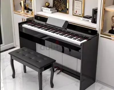 Brand New 88-Key Digital Piano with Wooden Cabinet, Triple Pedals Premium Piano Bench | Full-Size