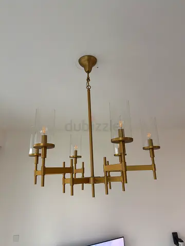 Modern 6-Light Chandelier with Glass Shades