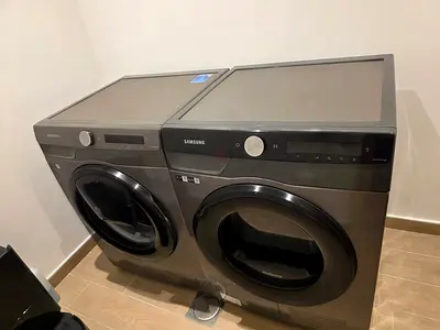 Samsung Front Load Washer and Dryer 9 kg Set - Dark Grey, Good Condition