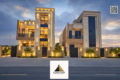 Luxury modern villa for sale in Al Helio – Ajman | 3 floors | 6 master bedrooms | Roof terrace | Registration and ownership fees included.