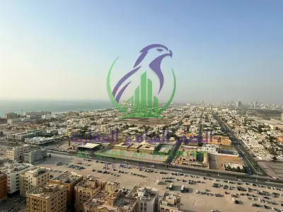 غرفتين وصالة راقية للايجار في كورنيش الخان إطلالة مفتوحة بلكونة جيم ومسبح مجاني غرف ماستر غرفة خادمة خزائن بالحائط